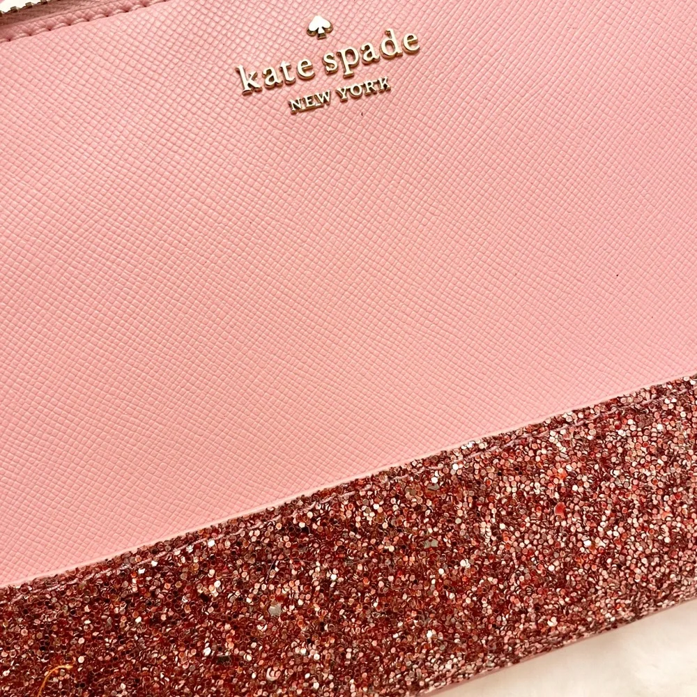 Kate Spade Ramey‎ Greta PINK Glitter DUSTY PEONY Crossbody Bag NWT